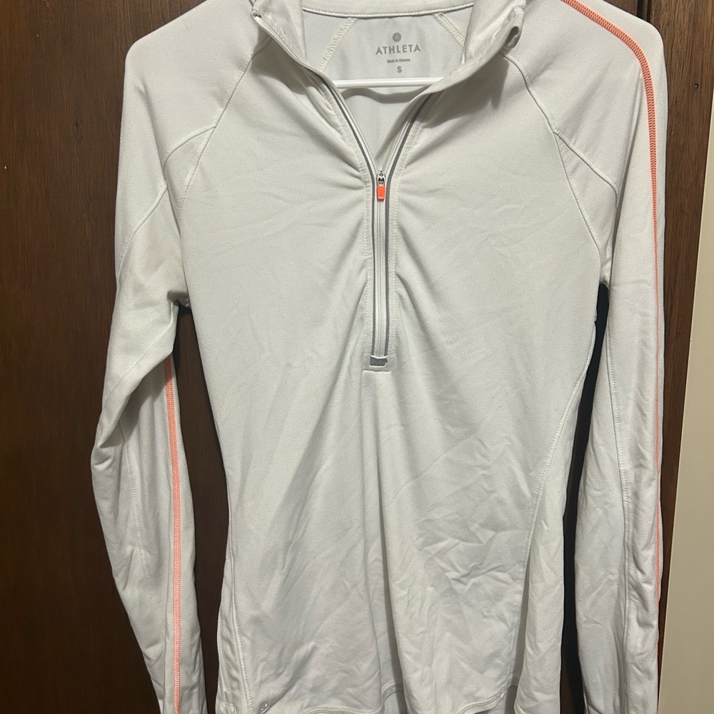 Athleta White Long Sleeve 1/2 Zip